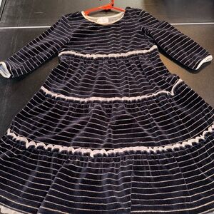 Hannah Andersson black and gold striped dress